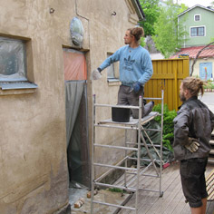 Ulkosein&auml;n paikkausrappaus 2012