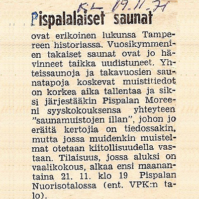 Saunamuistojen ilta